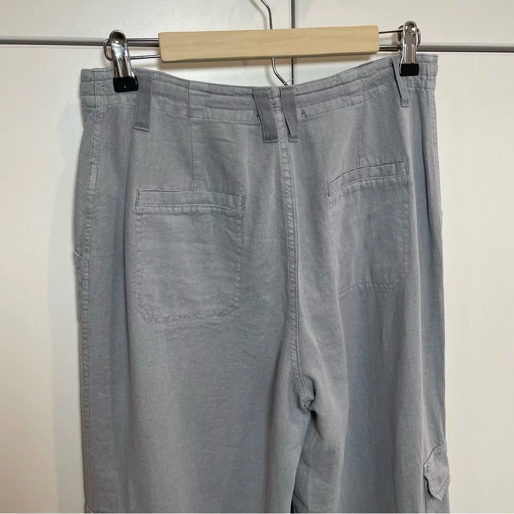 Sincerely Jules Gray Linen Blend Cargo Pants Size Large - Picture 5 of 9